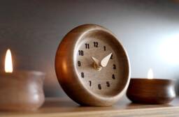 Handcrafted Walnut Wood Table Clock Modern Desk Decor - thumbnail 1