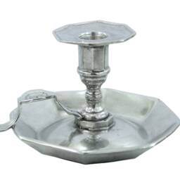 Candle Holder, With Ring in Polished Pewter. Made Italy, Craftsmanship - thumbnail 3