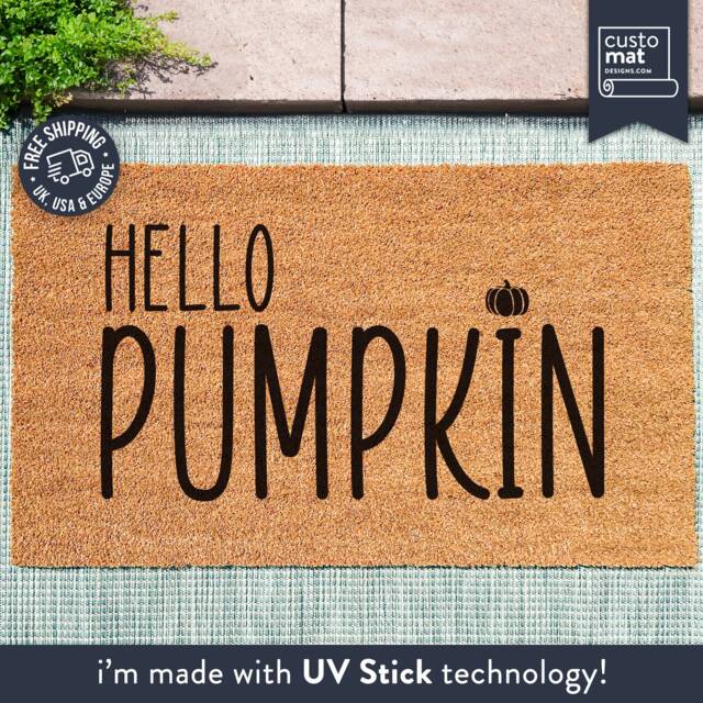 Hello Pumpkin Doormat - Cute Halloween Door Mat Season Porch Decorations It's Scary Fall Party D??cor - image 1