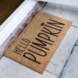 Hello Pumpkin Doormat - Cute Halloween Door Mat Season Porch Decorations It's Scary Fall Party D??cor - thumbnail 2