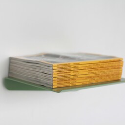 Sage Green Metal Wall Shelf, Modern Floating Bent Pastel Picture Ledge With Rim, Minimalistic Plant Shelf - thumbnail 3