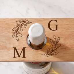Personalised Engraved Wooden Wine Holder, New Home Wedding Anniversary Gift - thumbnail 4