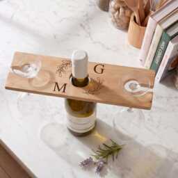 Personalised Engraved Wooden Wine Holder, New Home Wedding Anniversary Gift - thumbnail 3