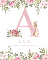 Peter Rabbit Nursery Print, Baby, Baby Gift, Newborn, Nursery, Christening Artwork, Personalised, Keepsake, Bunting, Personalised Gift - thumbnail 1