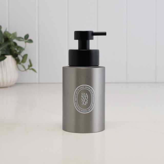 Brushed Stainless Steel Soap Dispenser With White Oval Label - Refillable Metal Pump Bottle Choose Your 250Ml Eco Bathroom Decor - image 1