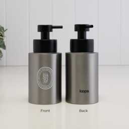 Brushed Stainless Steel Soap Dispenser With White Oval Label - Refillable Metal Pump Bottle Choose Your 250Ml Eco Bathroom Decor - thumbnail 3