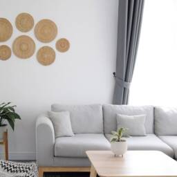 Woven Rattan Wall Decor Set - Natural Round Circle Boho Art - thumbnail 3
