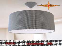 Pendant Lamp Pepita Black White Hanging With Diffuser