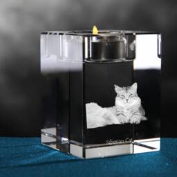 Siberian Cat, Crystal Candlestick With Souvenir, Decoration, Limited Edition, Collection - thumbnail 3