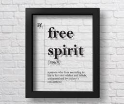 Transparent Free Spirit Definition Print Teenager Gift Idea Teen Room Decor Dorm Wall Art Modern Scandinavian Friend - thumbnail 1