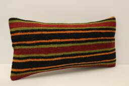 Kilim Pillow Cover 10x20 Inches 25x50 cm Lumbar Cushion Throw Sofa 4Yef-739 - thumbnail 1