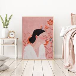 Abstract People Art - Mid Century Art, Modern Wall Minimalist Print, Living Room Female Figure - thumbnail 2