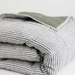 Handmade Linen Quilted Comforter, Soft Breathable Blanket, Custom Size - thumbnail 2