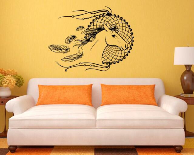 Dreamcatcher Horse Wall Vinyl Decal Native American Sticker Sleep Symbol Home Interior Bedroom Removable Decor Graphics 21(Na - image 1