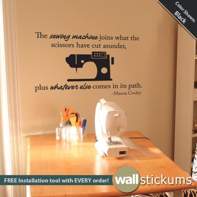 Sewing Quote Vinyl Wall Decal Craft Room Decor - image 1