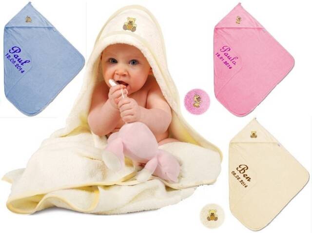 Maxi Baby Hooded Towel Embroidered With Name - image 1