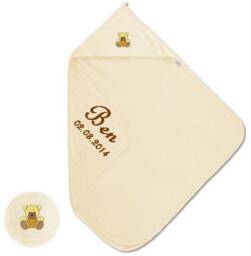 Maxi Baby Hooded Towel Embroidered With Name - thumbnail 4