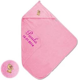 Maxi Baby Hooded Towel Embroidered With Name - thumbnail 3