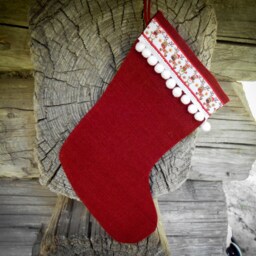 Christmas Stocking Gift Decor Holiday Personalized Burlap Ornament Scandinavian - thumbnail 3