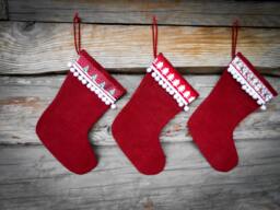 Christmas Stocking Gift Decor Holiday Personalized Burlap Ornament Scandinavian - thumbnail 1