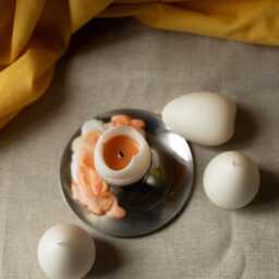 Egg Yolk Candle, Shaped Soy Wax Art Unique Home Decor, Aesthetic Gift For Her, Handmade Food Inspired Candle - thumbnail 4