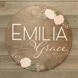 Custom Blush Pink Floral Baby Name Sign Nursery Wall Decor - thumbnail 3