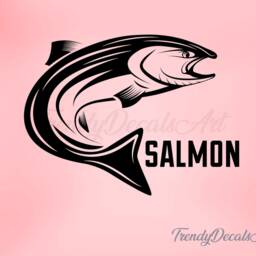 Salmon Decal, Fishing Decal, Sticker, Vinyl Tackle Box Sticker, Trendy Boat Decal - thumbnail 2