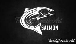 Salmon Decal, Fishing Decal, Sticker, Vinyl Tackle Box Sticker, Trendy Boat Decal - thumbnail 1
