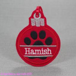 Personalized Pet Christmas Bauble Handmade Felt Paw Print Ornament - thumbnail 3