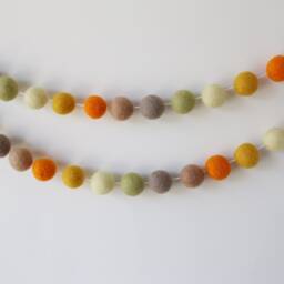Fall Decor - Felt Ball Garland Thanksgiving Pumpkin Patch Spice Gifts Autumn - thumbnail 2