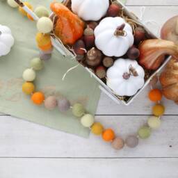 Fall Decor - Felt Ball Garland Thanksgiving Pumpkin Patch Spice Gifts Autumn - thumbnail 3