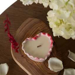 Handmade Heart Candle Scented Soy Wax, Wood Wick - thumbnail 4