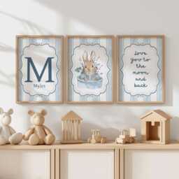 3x Peter Rabbit Nursery Prints - Little Boy Beatrix Potter Wall Art Posters, Baby D??cor - thumbnail 2