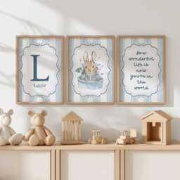 3x Peter Rabbit Nursery Prints - Little Boy Beatrix Potter Wall Art Posters, Baby D??cor - thumbnail 3