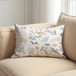 Winter Cushion Cover With Pine Cones & Branches, Neutral Holiday Throw Pillow Case, Scandinavian Christmas Decorative For Sofa Home - thumbnail 3