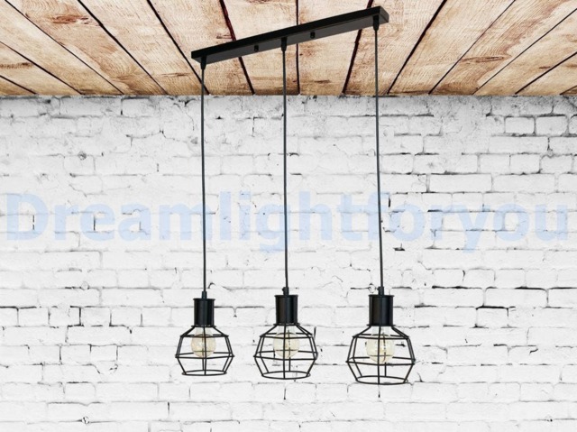 3 Iron Cages On A Bar Pendant Light Fixture Lighting Industrial Hanging Light Chandelier Modern Dining Room - image 1