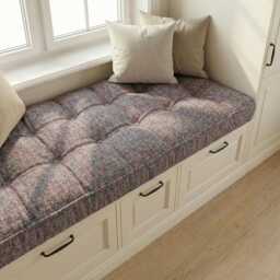 Linen Window Seat Cushion, Indoor French Style Cushion - thumbnail 3