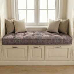 Linen Window Seat Cushion, Indoor French Style Cushion - thumbnail 2