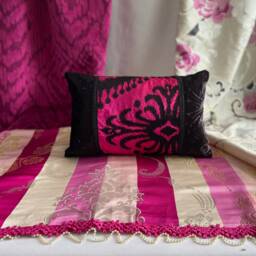 "Designers Guild Pink Linen Pillow Cover ""Coralles"" Quilted Cushion - 20""x 20" - thumbnail 3