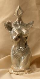 Ceramic Sculpture, Woman Torso Statue With Pigeons, Free Spirit , One-Of-A-Kind