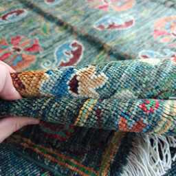 7x10 Floral Chobi Rug Hand-Knotted Wool, Boho Decor - thumbnail 3