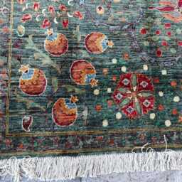 7x10 Floral Chobi Rug Hand-Knotted Wool, Boho Decor - thumbnail 2