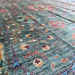 7x10 Floral Chobi Rug Hand-Knotted Wool, Boho Decor - thumbnail 4
