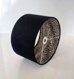 New Luxury Hq Double Sided Black Velvet & Leopard Print Grey Combination Lamp Shade Pendant Light - thumbnail 1
