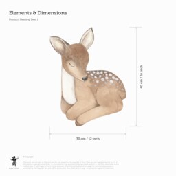 Sleeping Deer 1 Fabric Wall Sticker. Removable & Reusable - thumbnail 2