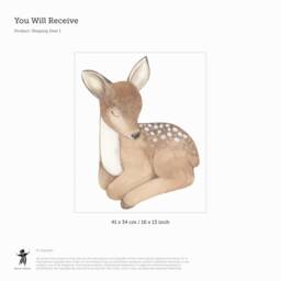 Sleeping Deer 1 Fabric Wall Sticker. Removable & Reusable - thumbnail 3