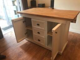 Carrington Oak Top Kitchen Island With Drawers, Custom Color - thumbnail 1