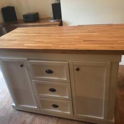 Carrington Oak Top Kitchen Island With Drawers, Custom Color - thumbnail 2