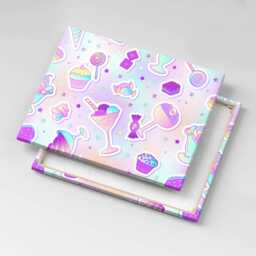 Ice Cream Cookies Candies Canvas, Wall Art Picture, Pink Decoration, Kids Canvas - thumbnail 3
