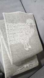 Grey Wool Blanket 130x200cm , Pure Woolen Throw With Lambs, Doublesided Blanket, Throw, Thick - thumbnail 1